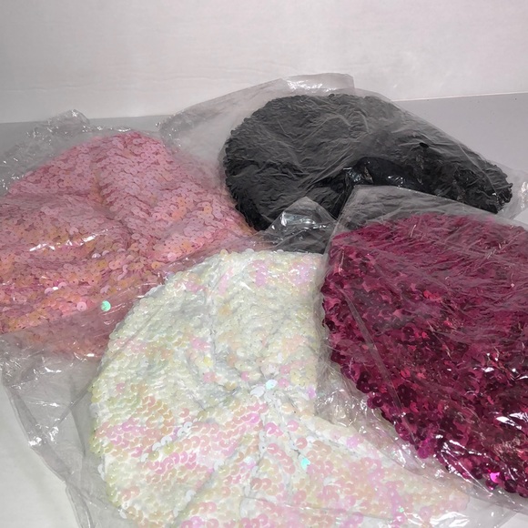Sequin beret hats 4 different colors - Picture 2 of 2